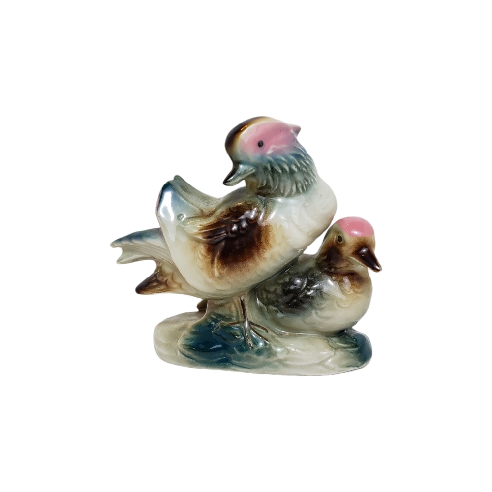 Vintage Ceramic Bird Pair Figurine Made In Japan